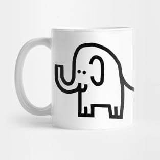 Minimal Animals Line Drawing Elephant Self Portrait Mug